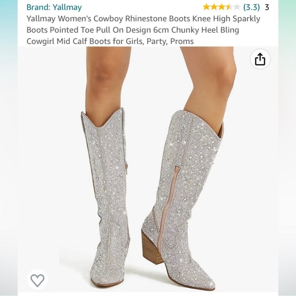 Cowgirl boots. Blinged out. Size 10.